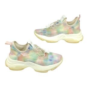 Steve Madden Shoes Womens 7 Rainbow Tie Dye Pastel Chunky Sneakers Low Top